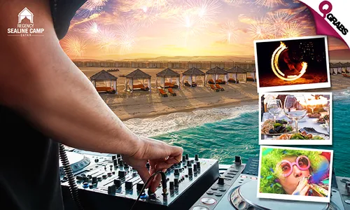 New Year’s Eve Dinner Party with Live DJ, Fire Show, & Kids' Magician Show at Regency Sealine Camp!